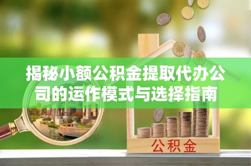 武陟揭秘小额公积金提取代办公司的运作模式与选择指南