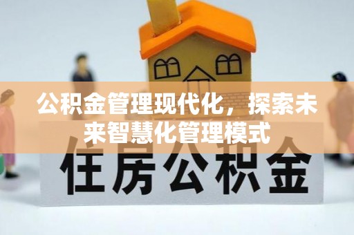 武陟公积金管理现代化，探索未来智慧化管理模式
