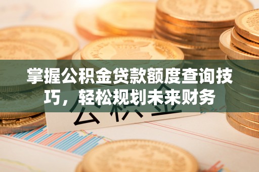 武陟掌握公积金贷款额度查询技巧，轻松规划未来财务